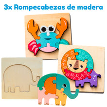 Cargar imagen en el visor de la galería, 3 Rompecabezas de Madera
