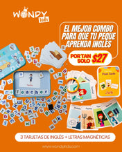 Cargar imagen en el visor de la galería, Combo Letras magnéticas + 3 tarjetas de ingles
