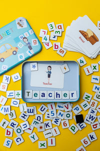 Combo Letras magnéticas + 3 tarjetas de ingles