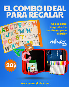 Combo Abecedario magnético+Cuaderno dibujar