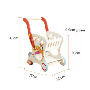 Carrito de mercado de madera
